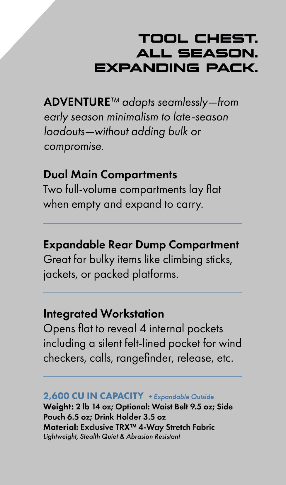 ADVENTURE™ PACK - Hunt Arsenal - Hunting Backpack