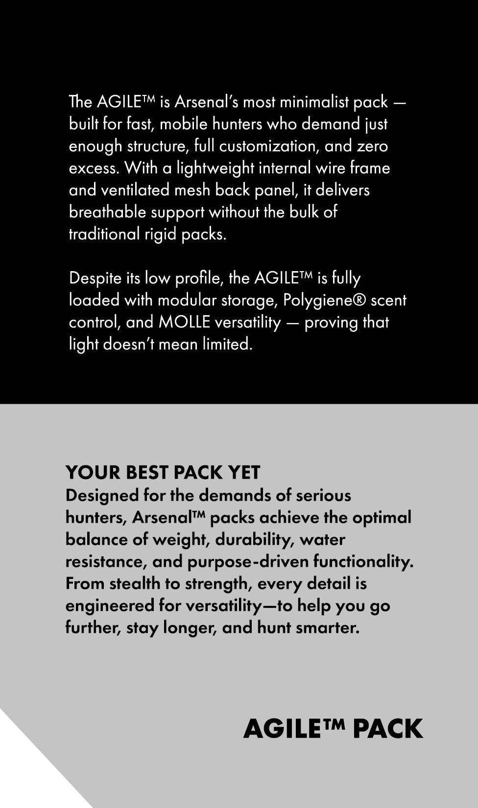 AGILE™ PACK - Hunt Arsenal - Hunting Backpack